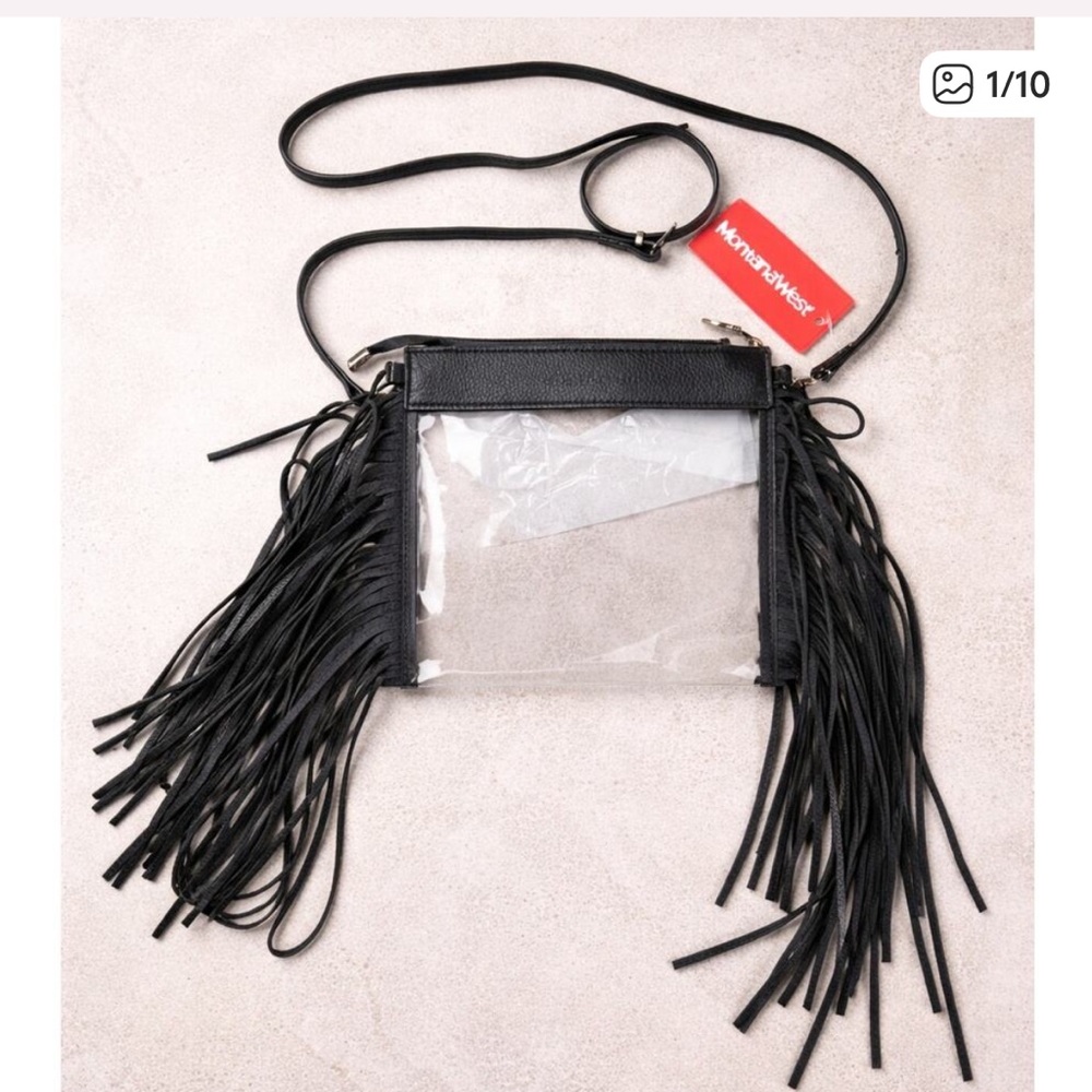 Montana West Clear Fringe Crossbody Bag Western Festival Concert Purse NWT